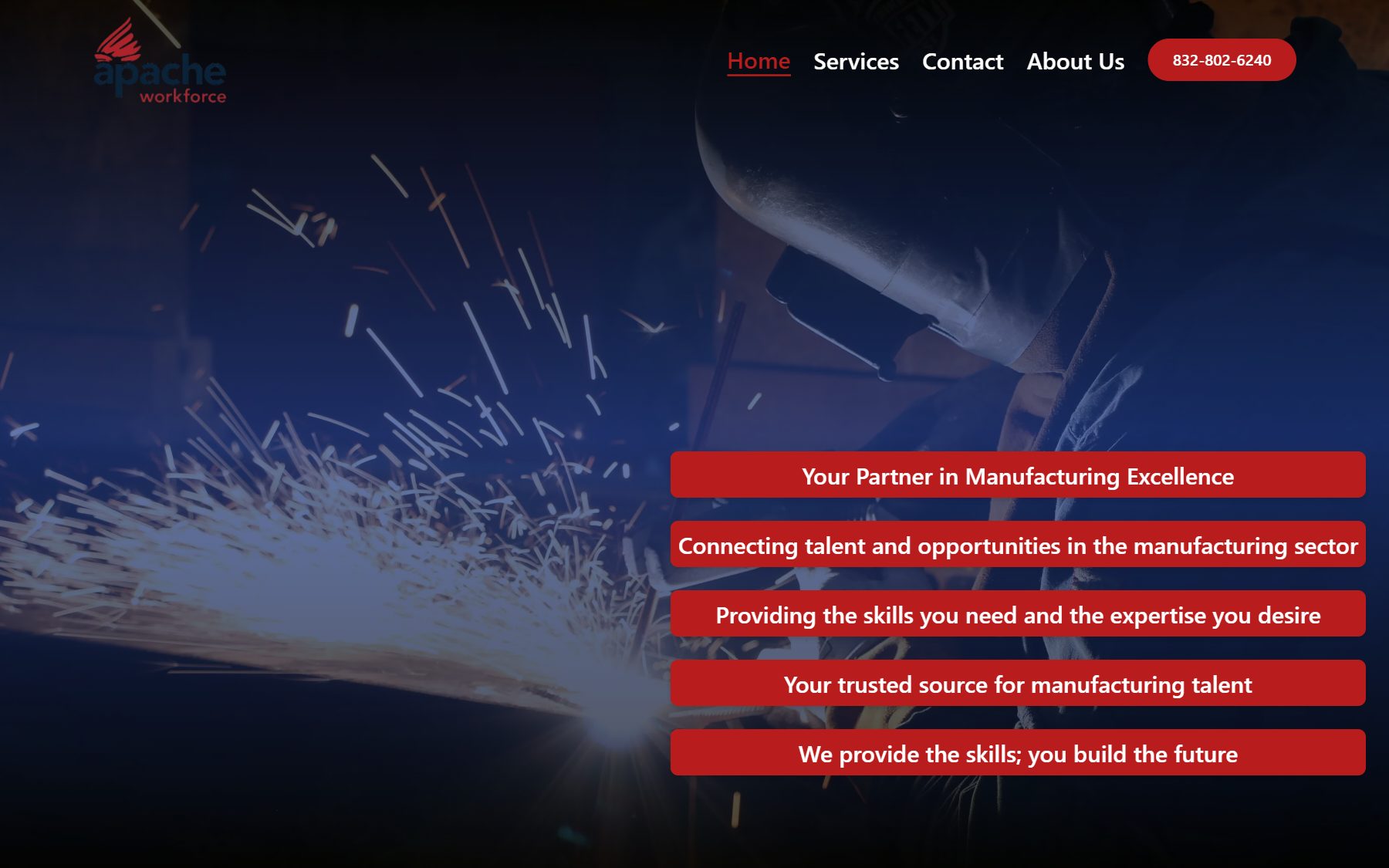 Apache Workforce website homepage